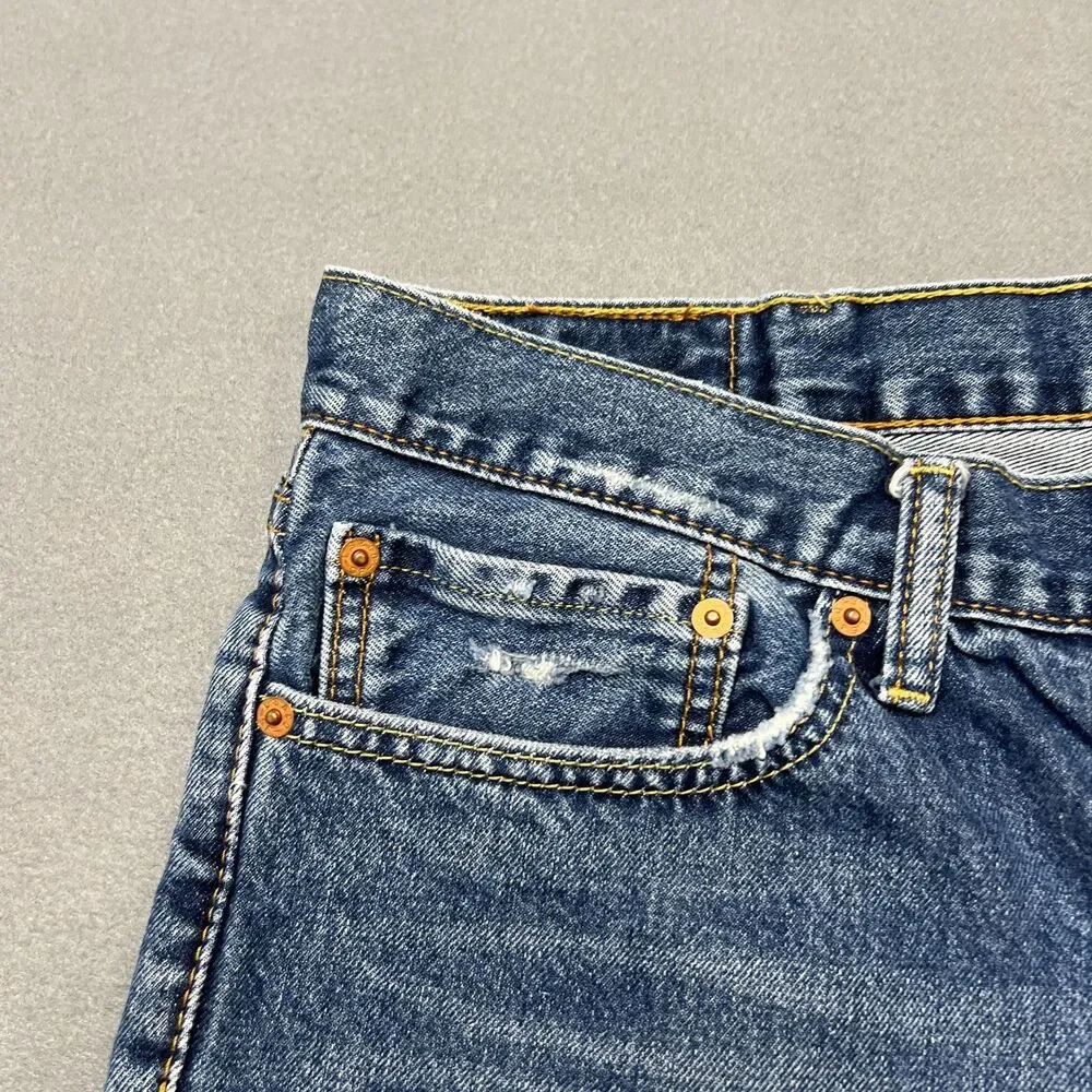 Levis 511 Jeans Men's 38 X 30 Blue Denim Medium Wash Straight Leg Distressed